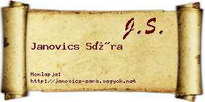 Janovics Sára névjegykártya