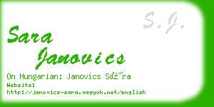 sara janovics business card